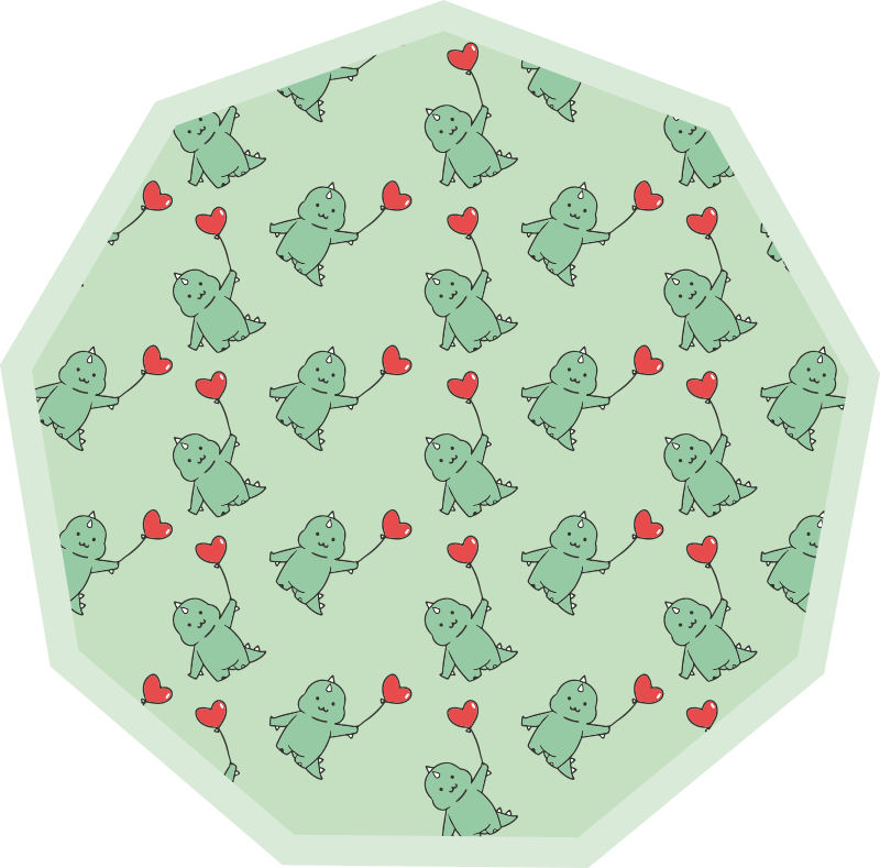 Green dragons with hearts kids vinyl carpet - TenStickers