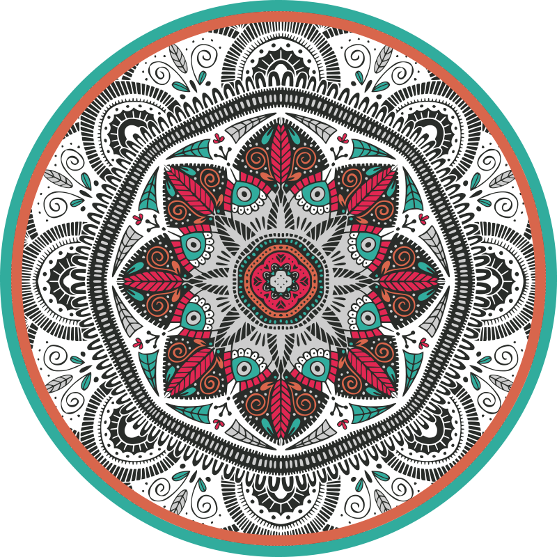 Circular grey focus mandala vinyl carpet - TenStickers