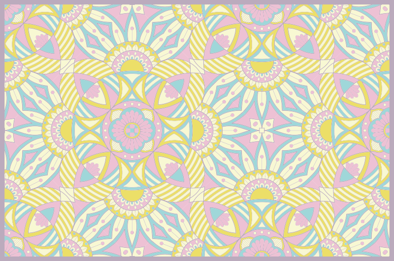 Complex Geometric Arrangements mandala vinyl carpet - TenStickers