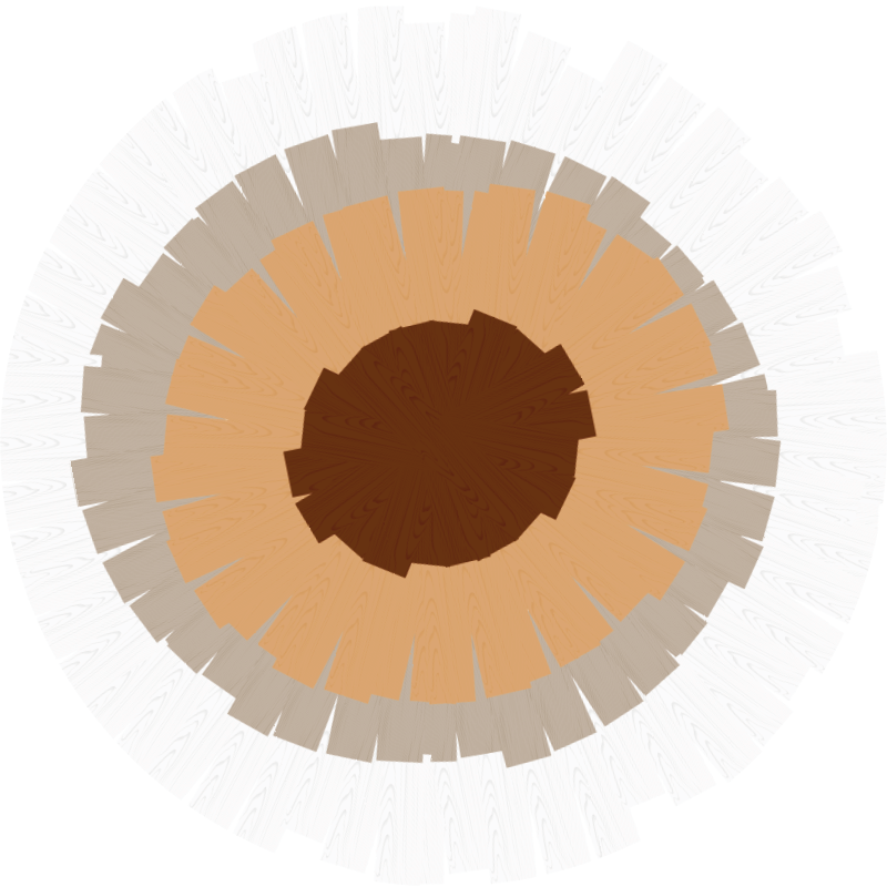 Circular trunk design wood effect vinyl carpet - TenStickers