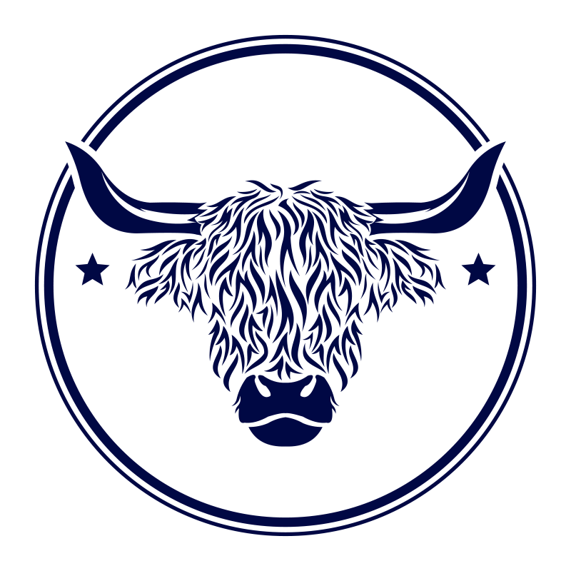 Highland Cow Emblem animal vinyl carpet - TenStickers