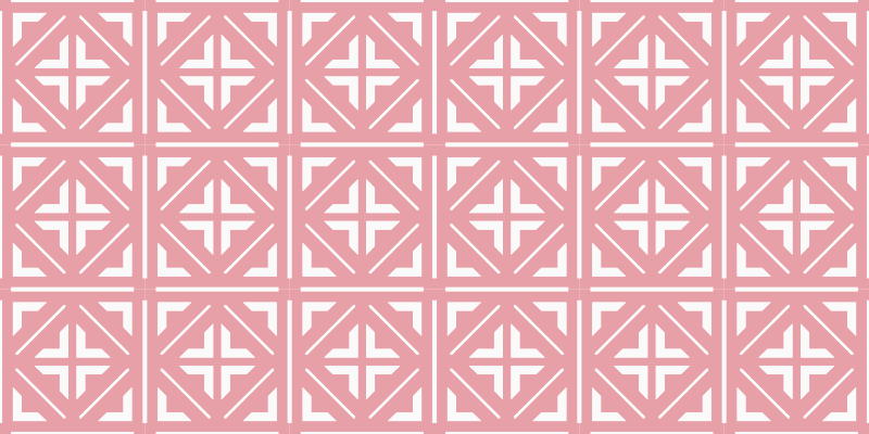 Pink squarred design tile vinyl carpet - TenStickers