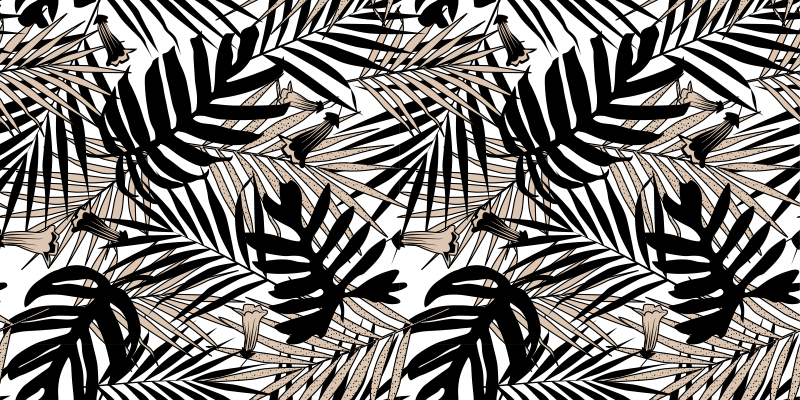 Tropical Leaf Element nature vinyl carpet - TenStickers