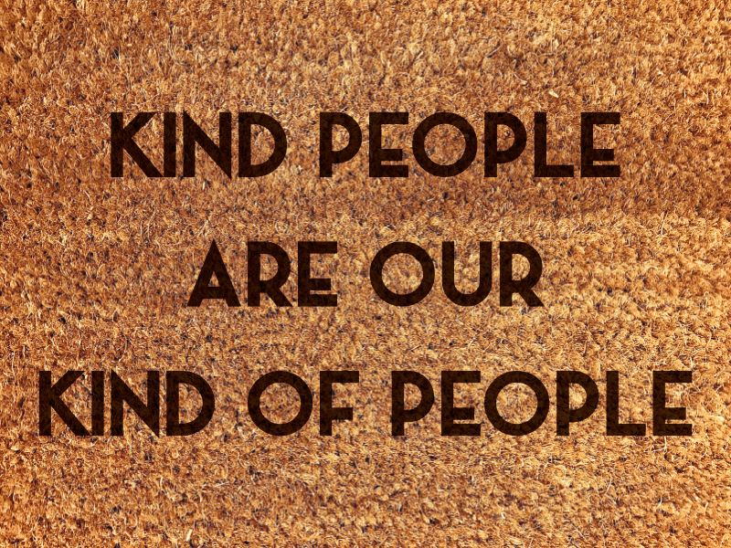 Kind people welcome entrance hall vinyl carpet - TenStickers