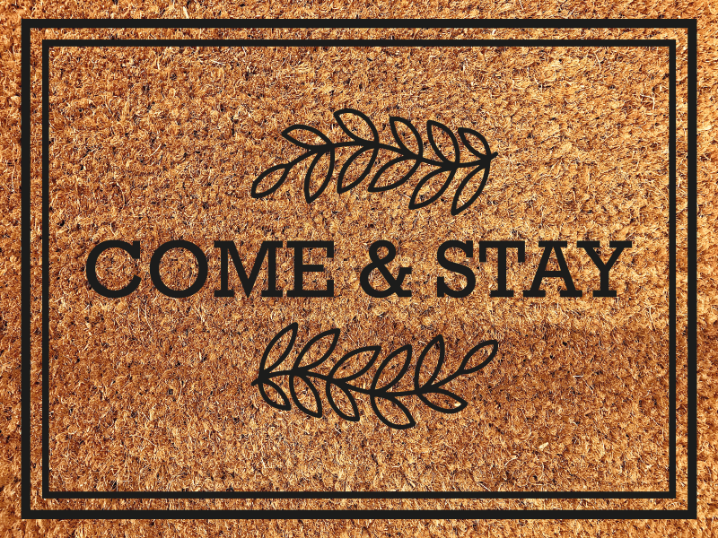 Come and stay sentence entrance hall vinyl carpet - TenStickers