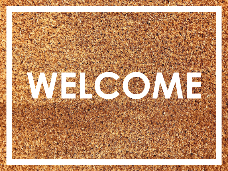 Welcome on coir effect custom vinyl carpet - TenStickers