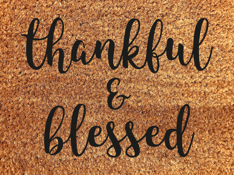 Thankful and blessed custom vinyl carpet - TenStickers