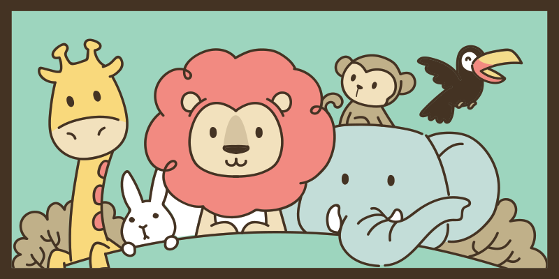 Jungle friends animals kids vinyl carpet - TenStickers