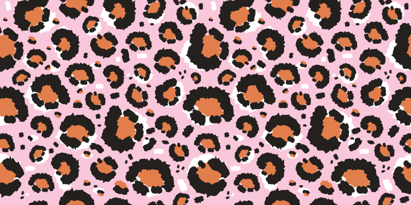 Pink leopard motif animal print vinyl carpet - TenStickers