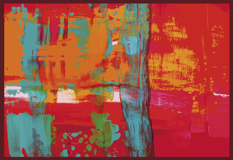 Abstract painting strokes geometric vinyl carpet - TenStickers