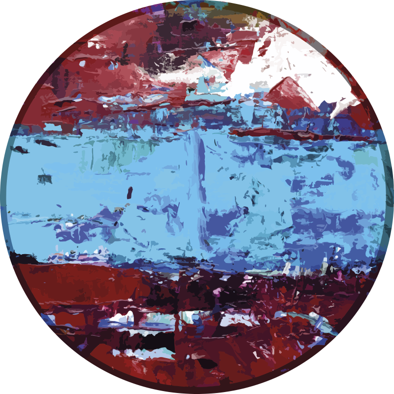 Vibrant geometric forms vinyl rug - TenStickers