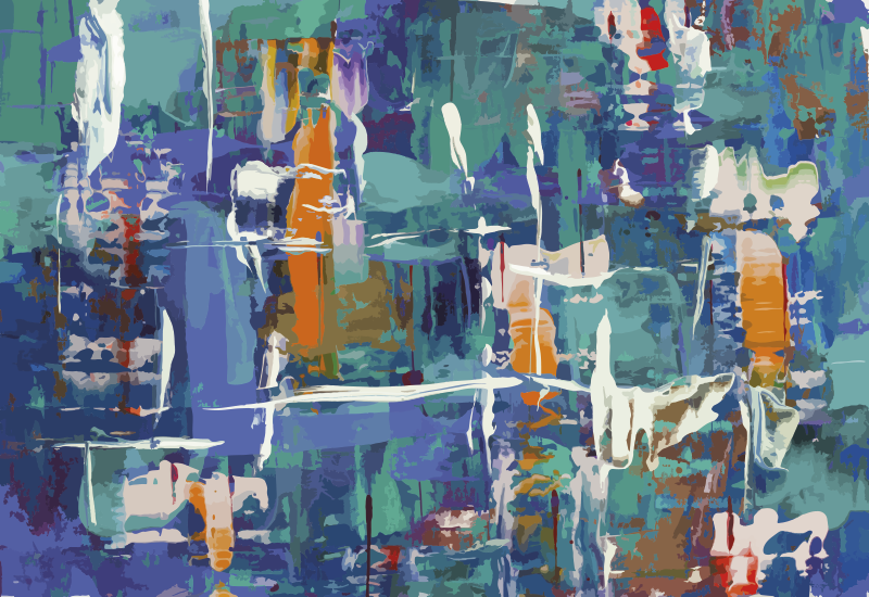 Colorful abstract splash vinyl rug - TenStickers