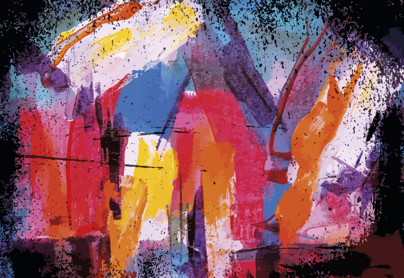 Vibrant Abstract Splash modern vinyl carpet - TenStickers