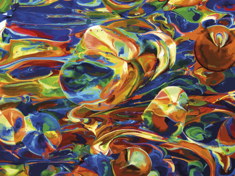 Colorful swirl effects vinyl rug - TenStickers