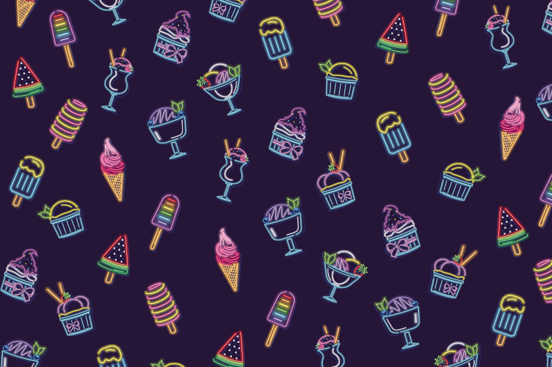 Neon Sweet Treats kids vinyl carpet - TenStickers