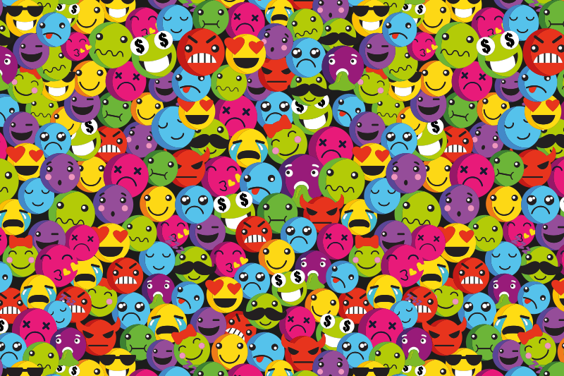 Colorful emoji expressions teen vinyl carpet - TenStickers