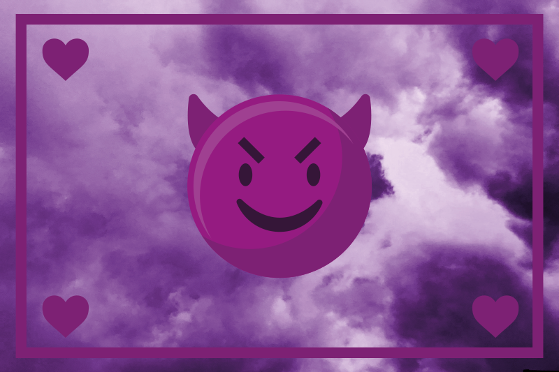 Smiling Devil Emoji teen vinyl carpet - TenStickers
