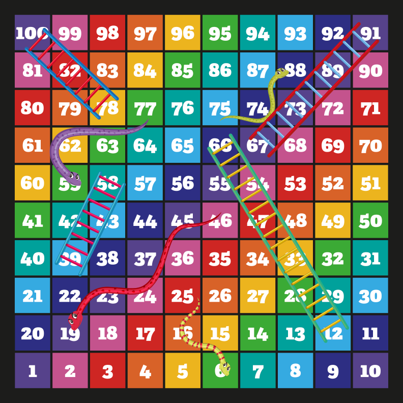 Game vinyl carpet snakes and ladders - TenStickers
