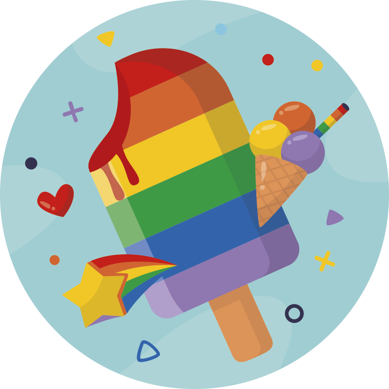 Colorful Ice Cream kids vinyl carpet - TenStickers