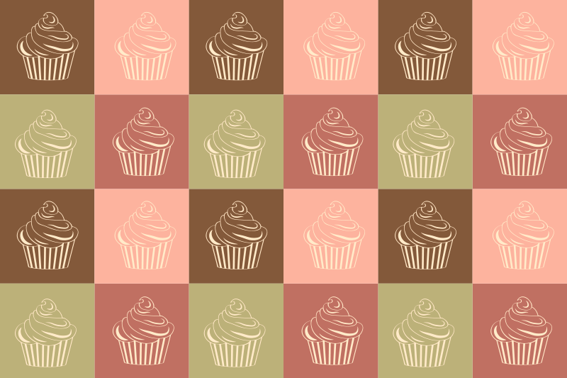Cupcake Pattern Play kids vinyl carpet - TenStickers