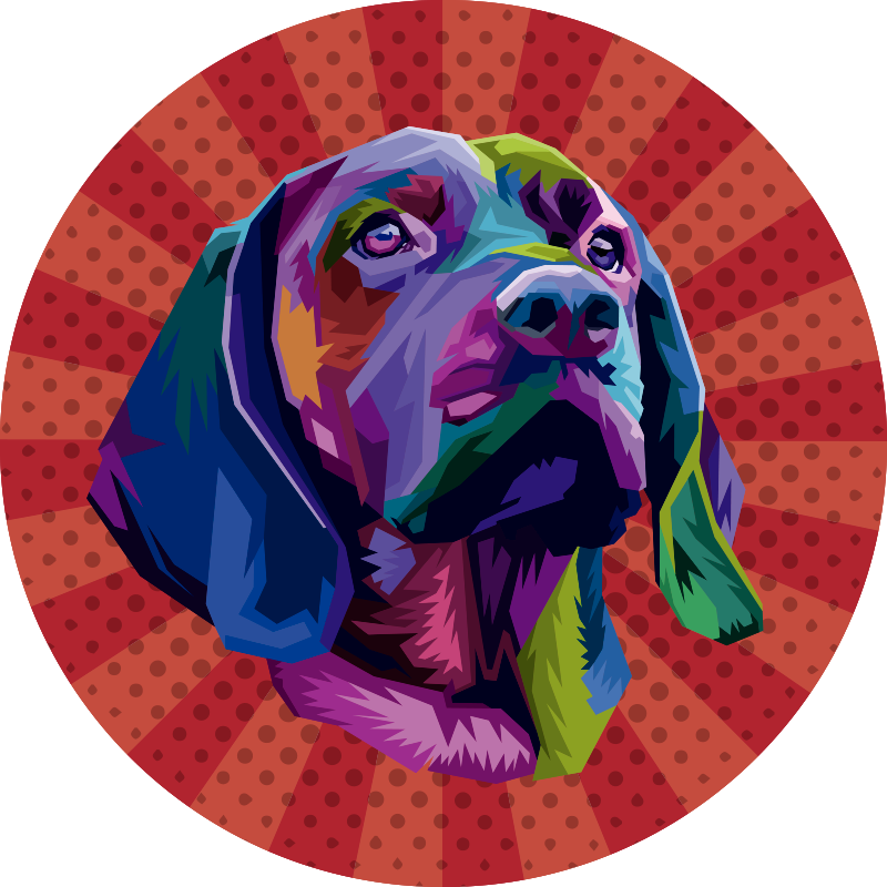 Colorful dog portrait animal vinyl carpet - TenStickers
