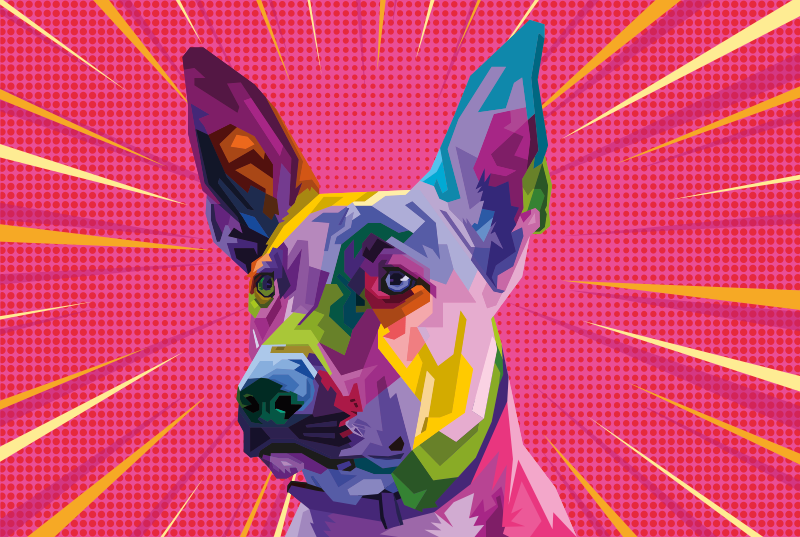 Vibrant canine artwork animal vinyl carpet - TenStickers