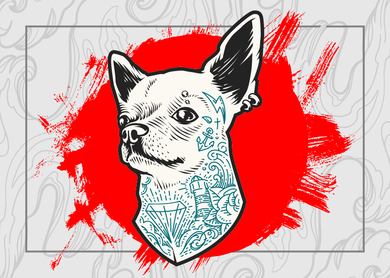 Chihuahua dog portrait animal vinyl carpet - TenStickers