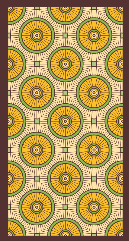 Circular radiance pattern living room vinyl carpet - TenStickers