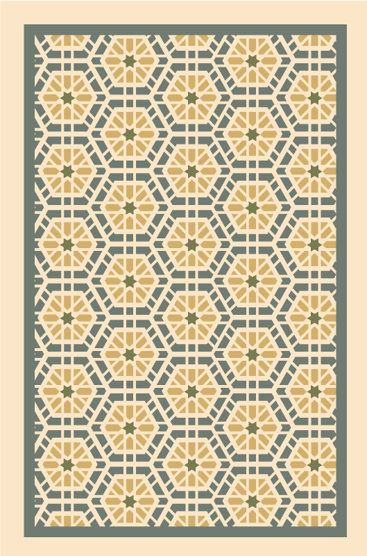 Geometric patterned artwork bedroom vinyl carpet - TenStickers