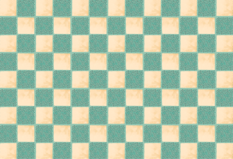 Green checkerboard tile vinyl carpet - TenStickers