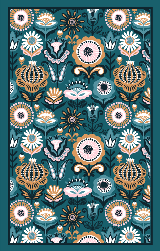 Floral Leaf Patterns bedroom vinyl carpet - TenStickers