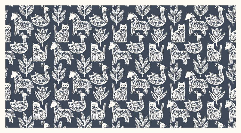 Delightful animal illustrations animal vinyl carpet - TenStickers