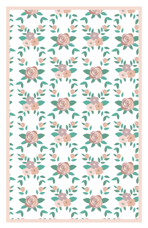 Simple roses design floral vinyl carpet - TenStickers