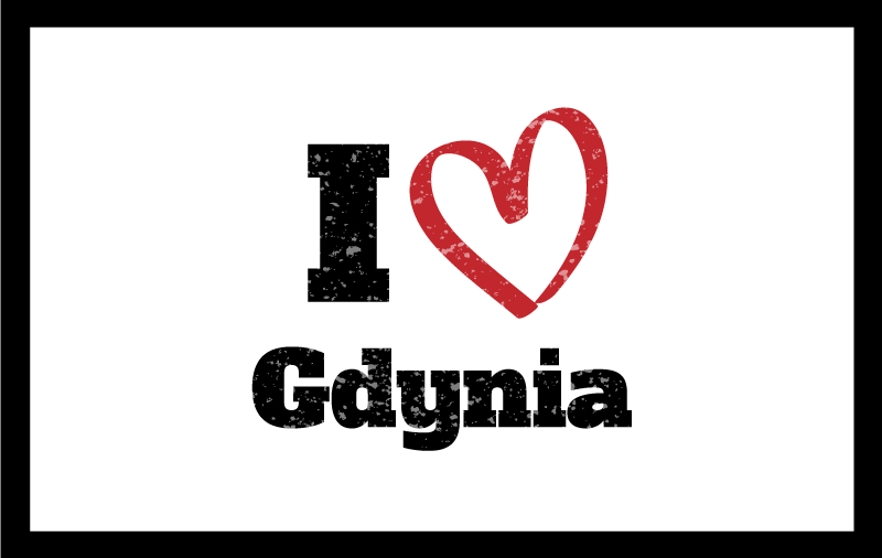I LOVE GDYNIA custom vinyl carpet - TenStickers
