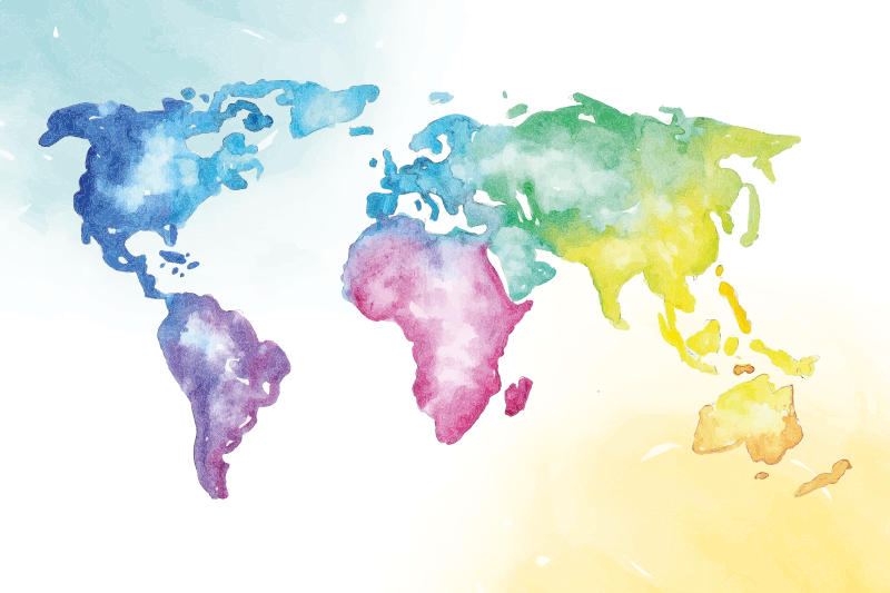 Vibrant Global Map world map vinyl carpet - TenStickers