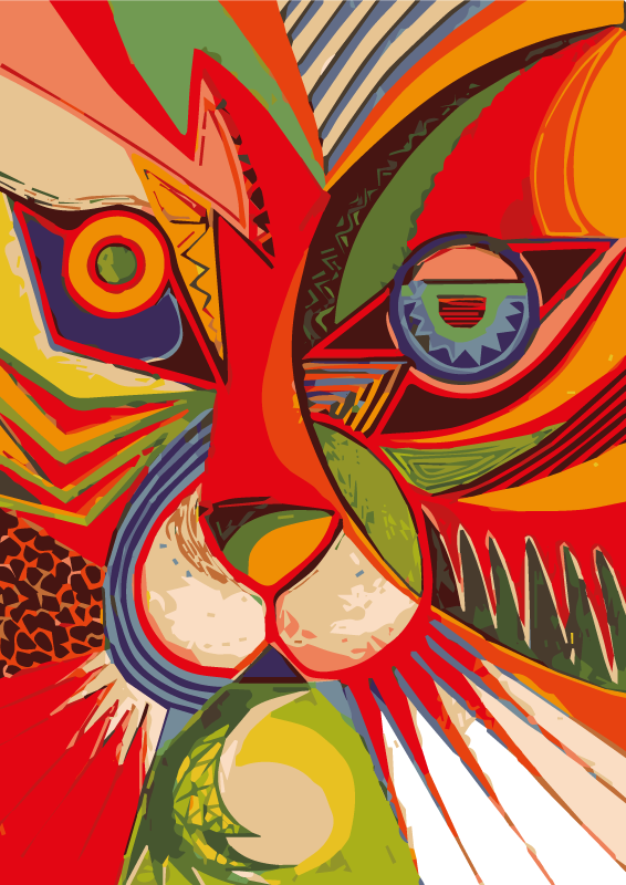 Colorful cat face animal vinyl carpet - TenStickers