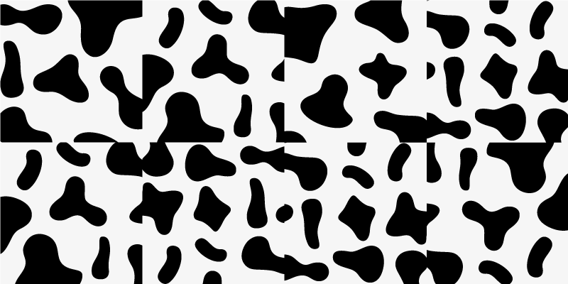 Animal print vinyl carpet black and white cow - TenStickers