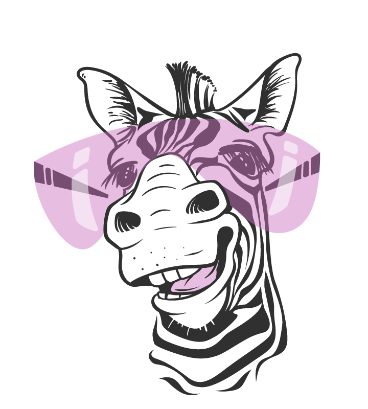 Smiling zebra face animal vinyl carpet - TenStickers
