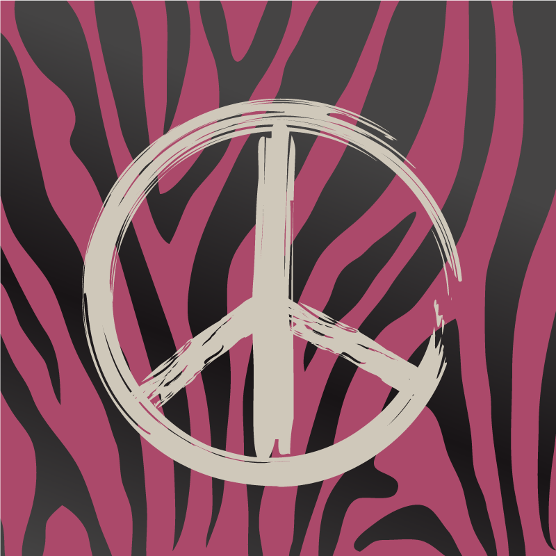 Peace Sign Pattern animal print vinyl carpet - TenStickers