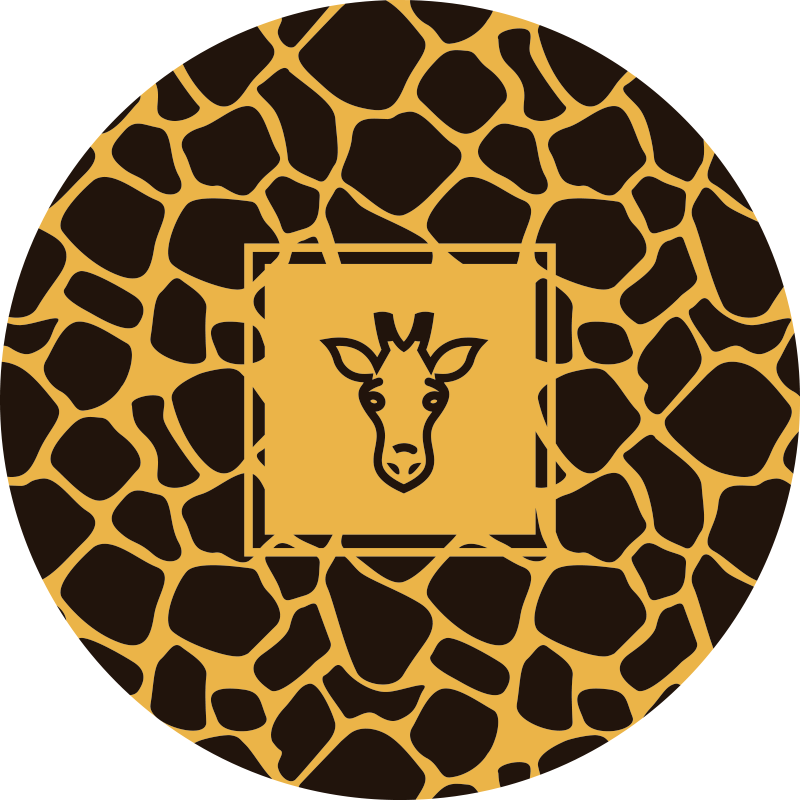 Giraffe Pattern Round animal print vinyl carpet - TenStickers