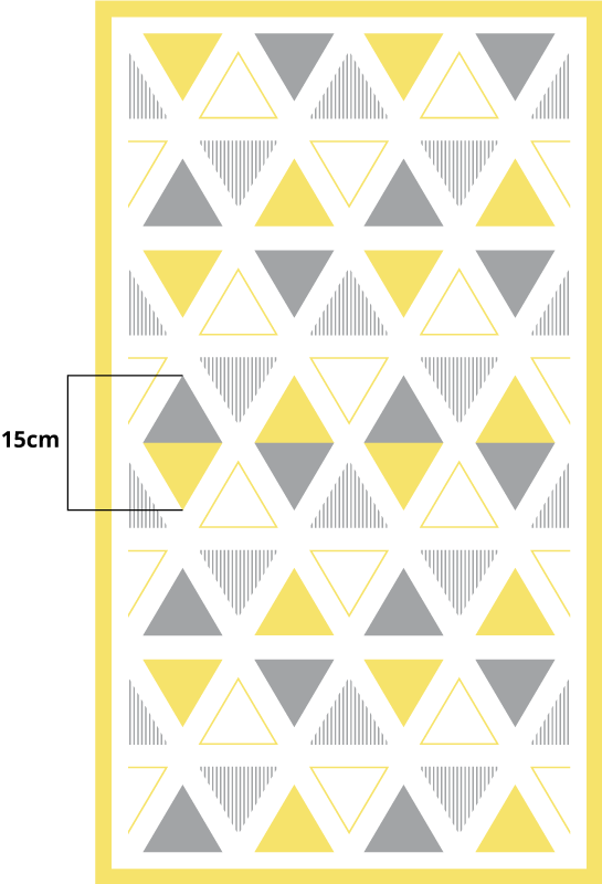 YELLOW TRIANGLE PATTERN geometric vinyl carpet - TenStickers