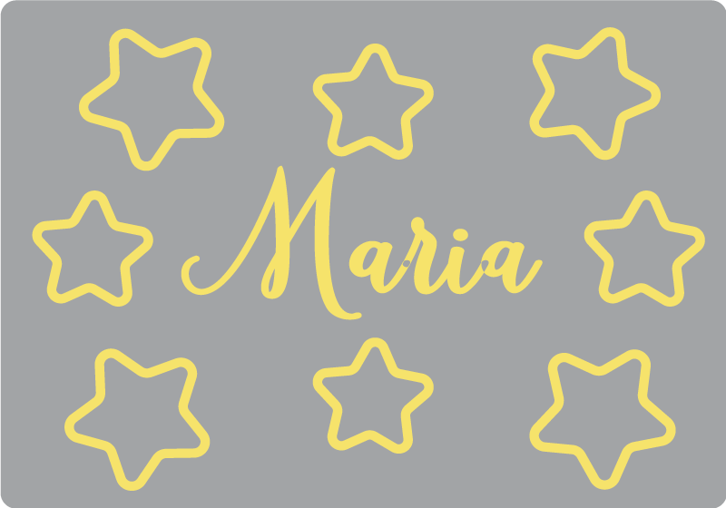 Starry yellow name kids vinyl carpet - TenStickers
