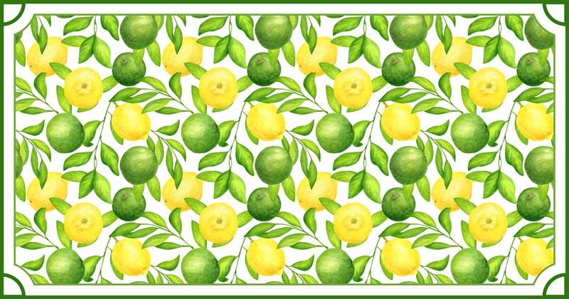Citrus leaf pattern kitchen vinyl carpet - TenStickers