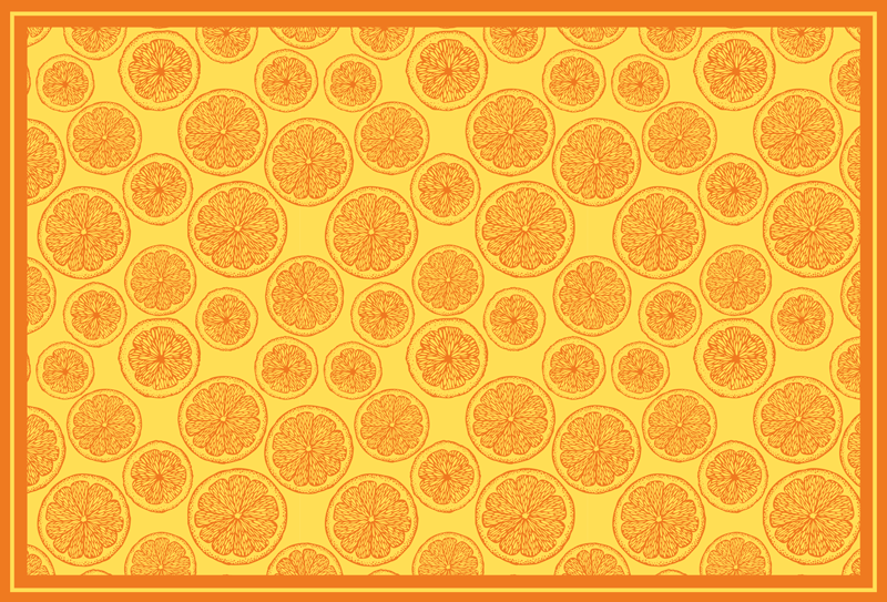 Floral vinyl carpet citrus slice design - TenStickers