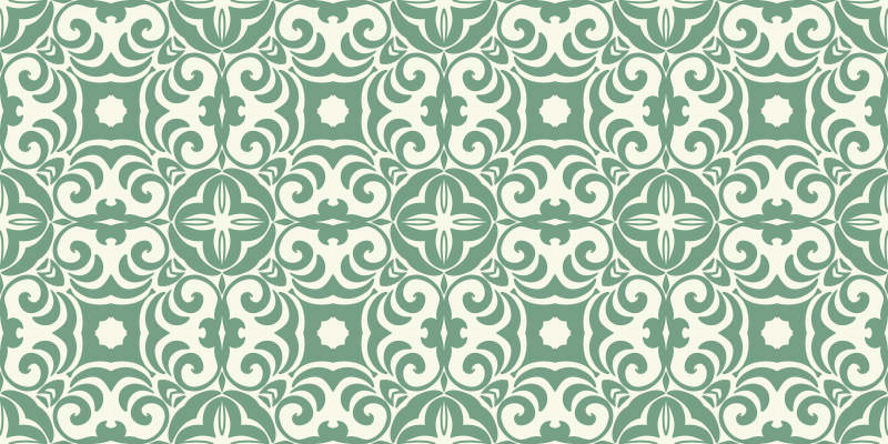 Elegant green pattern living room vinyl carpet - TenStickers