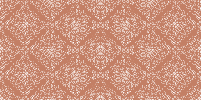 Orange tile motif mandala vinyl carpet - TenStickers