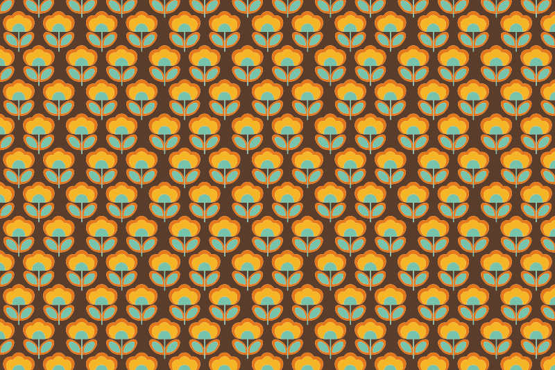 Vintage brown design floral vinyl carpet - TenStickers