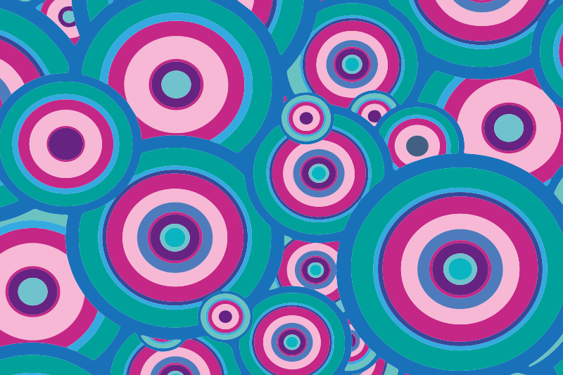 Colorful Circular Motifs geometric vinyl carpet - TenStickers