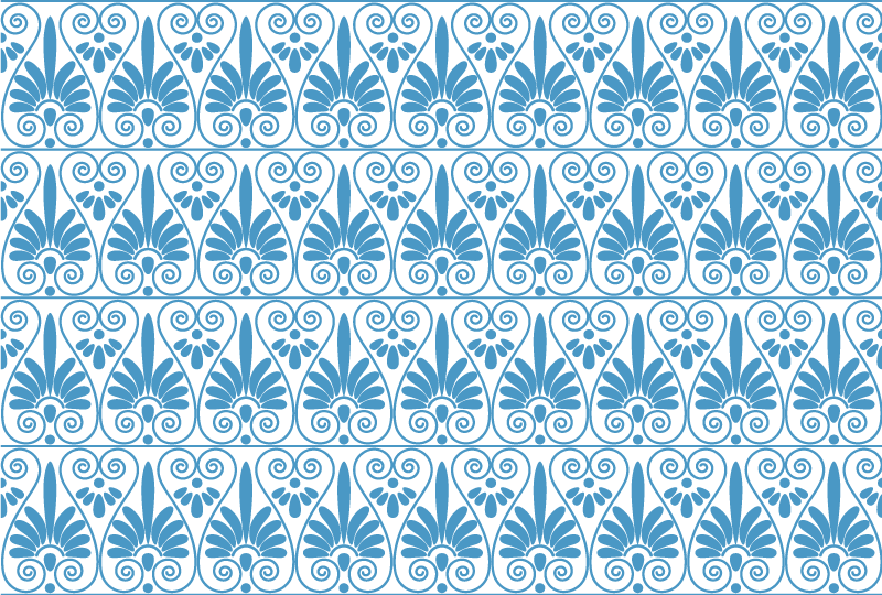 Sophisticated Blue Motif tile vinyl carpet - TenStickers