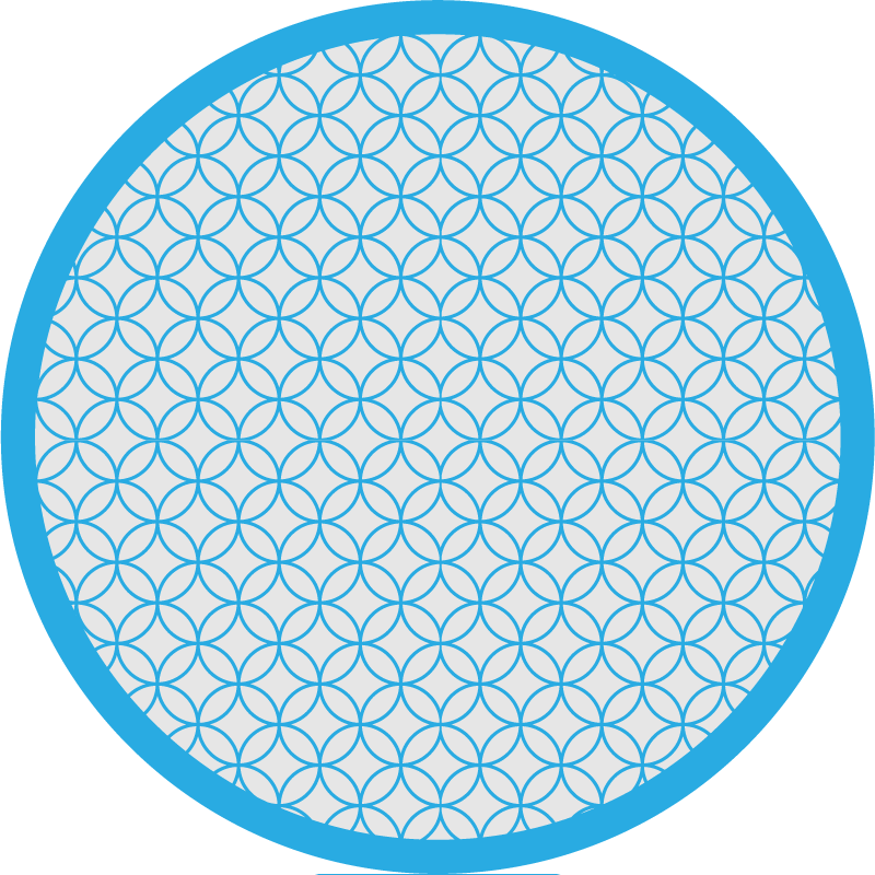 Circular blue elegant pattern geometric vinyl carpet - TenStickers